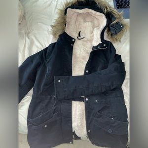H&M Black Sherpa Lined Jacket